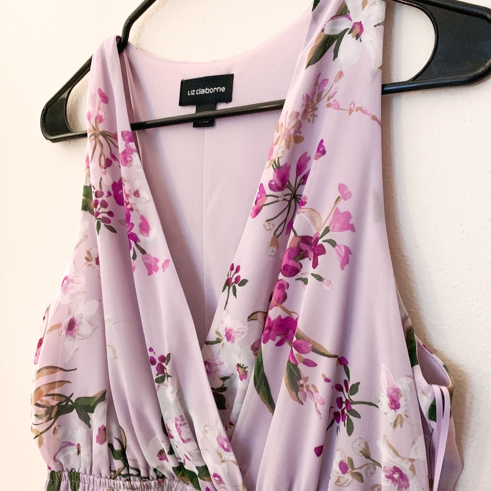 Lavender spring flower midi dress